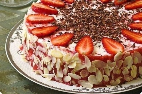 БИСКВИТНЫЙ ТОРТ СО СЛИВОЧНО-КЛУБНИЧНЫМ МУССОМ. ИНГРЕДИЕНТЫ: для бисквита: - яйца 4 шт. - мука 4 ...