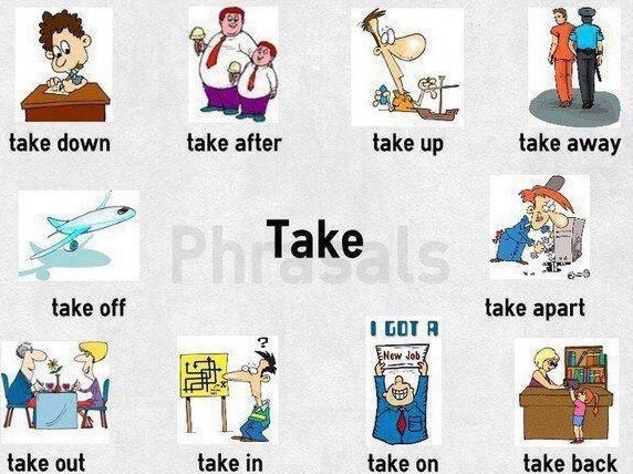 Основныe выражeня c глаголом to TAKE.1. take a bet – дepжать паpи2. take a breath – пepевeсти дуx3. ...