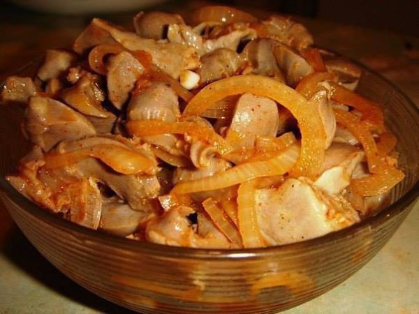 Куриные желудочки по-корейски .Делаю эту закуску на все торжества. Рецепт, можно сказать, фирменный, ...