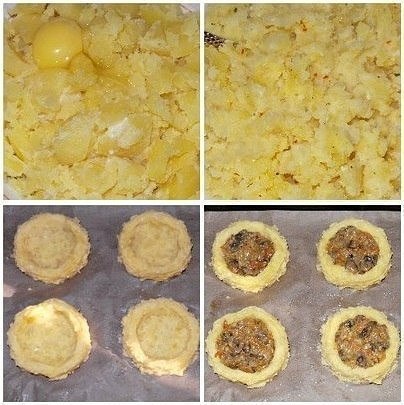 Картофельные гнезда с грибами, в чесночно-сметанном соусе.Ингредиенты:-Картофель -10-11 шт-Молоко - ... - 3