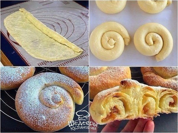 ИСПАНСКИЕ БУЛОЧКИ.Такой вкусной начинки, ещё не пробовала...ИНГРЕДИЕНТЫ:для теста: Мука — 300 г ...
