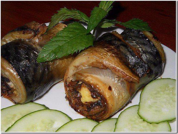 РУЛЕТЫ ИЗ СКУМБРИИ С ГРИБАМИ И СЫРОМ.800 грамм филе скумбрии, 1 - 2 штук лук репчатый, 1 - 2 штук ...