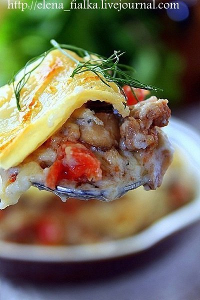 Лазанья с мясом и грибами.Ингредиенты:- 250 гр говяжий фарш- 1 большая луковица- 250 гр грибы ... - 2
