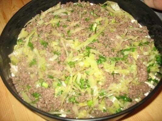 Супер нежный пирог с капустой и мясом.Ингредиенты:Капуста свежая- половинка маленького кочана;350 - ... - 3