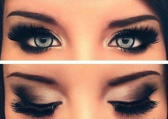 Smoky eyes под Ваш цвет глаз. - классика (черный, темно-серый, светлый беж) идеален для серых и ...