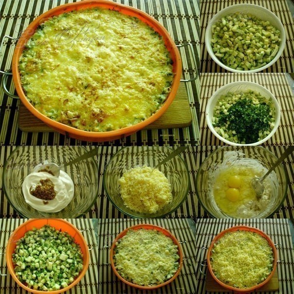 Кабачки, запеченные с сыром - объедение! .1. Кабачки порезать на кубики (3 средних кабачка) 2. ...