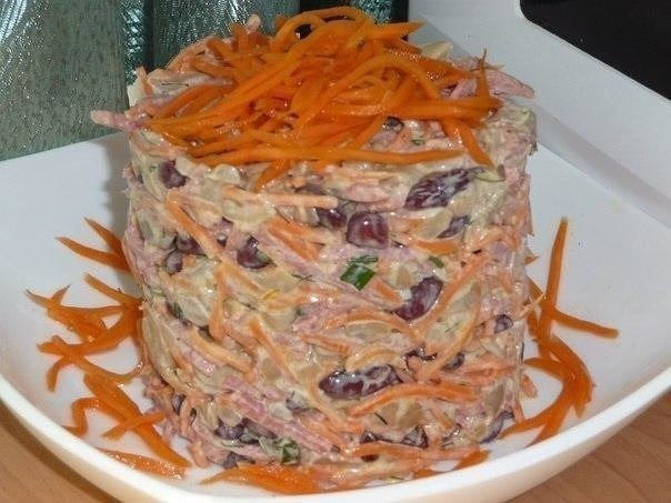 Салат Фасолинка.Попробуйте, очень вкусно!200 Г КРАСНОЙ К/С ФАСОЛИ100-150Г МОРКОВИ ПО-КОРЕЙСКИ150Г ...