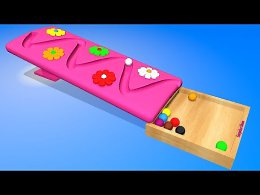 Learn Colors for Children. Board with colored balls 3D. Learning educational video.