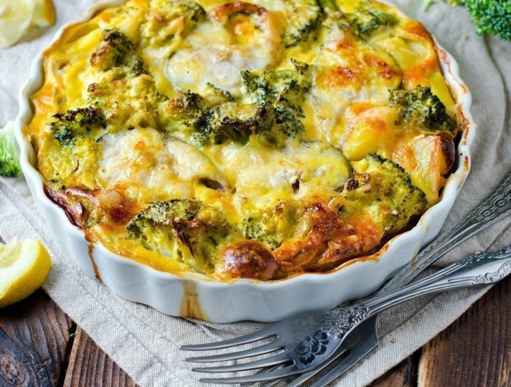 Запеканка с куриной грудкой и брокколи, питательный обед, богатый витаминами и белком! .на 100грамм ...