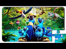 Puzzle Video For Kids Rio. Puzzle cartoon with colored cars.