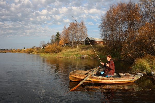 На рыбалке