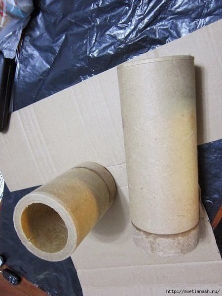 Вазы сделаны из картонных труб, листов журнала и фасоли - 2
