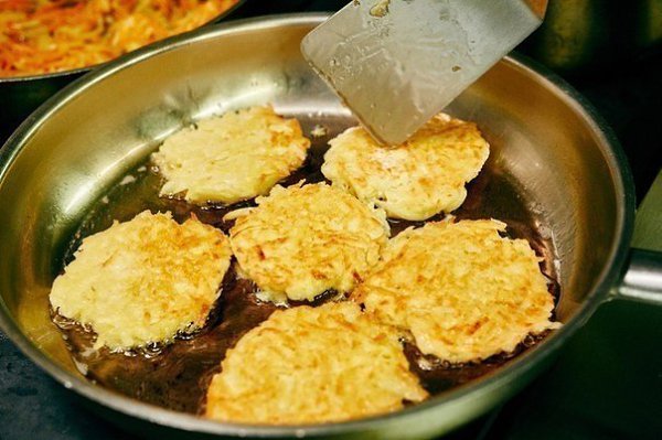 Драники.ИНГРЕДИЕНТЫкартофель 6 шт.яйца куриные 1 шт.мука 2 ч.л.сметана 150 гспеции по вкусуукроп для ... - 4