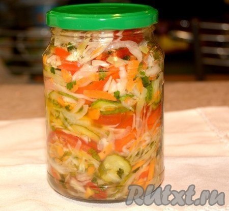 САЛАТ С ХРУСТИНКОЙ.Есть у меня рецепт очень вкусного овощного салата, который заготавливается на ...