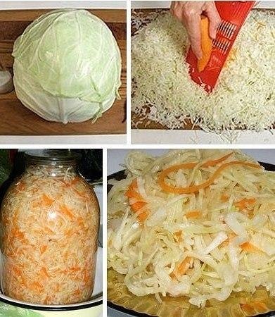 Быстрая квашеная капуста.ИНГРЕДИЕНТЫ:капуста белокочанная, морковь, соль, сахар или мед, охлажденная ...