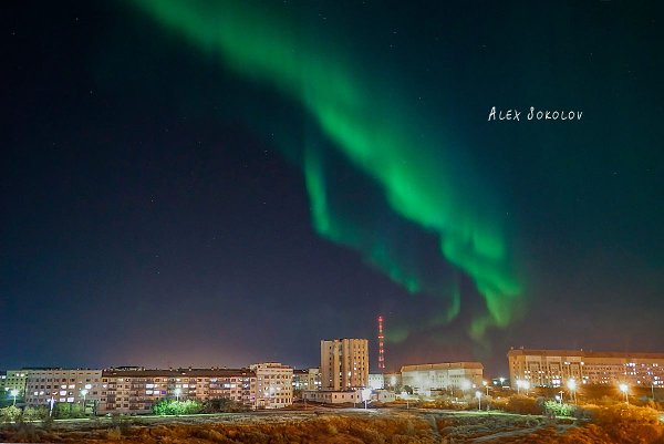 Северное сияние в воркуте