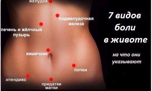 7 ВИДОВ БОЛИ В ЖИВОТЕ: 1. Боль в самом верху по центру, под ложечкой - это указывает на гастрит, Но ...