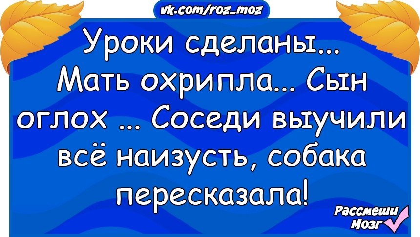 Мать сделала сына. Уроки сделаны мать охрипла. Соседи оглохли мать охрипла. Уроки сделаны мать охрипла сын оглох. Уроки сделаны мать охрипла сын оглох соседи выучили.