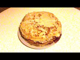   . Pancake cake with mushrooms.