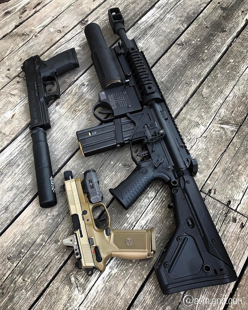 HK MARK 23 x FNX-45 Tactical x Battle Arms Custom Rifle