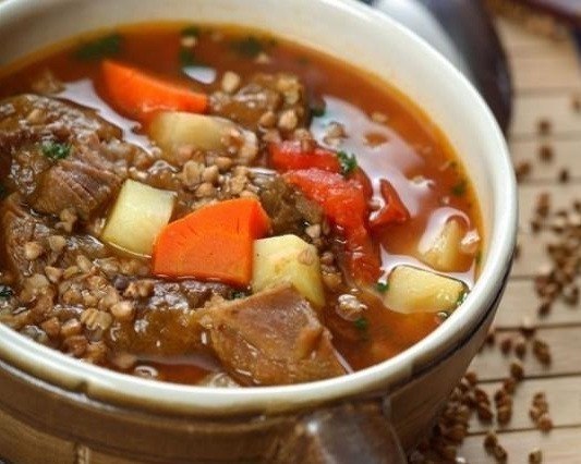 Невероятно вкусный гречневый суп с говядиной.на 100грамм - 189.36 ккалБ/Ж/У - ...