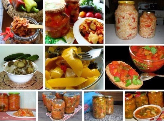 10 вкуснейших салатов на зиму! 1. Овощной салат на зиму Ингредиенты 1кг-баклажанов 1кг-кабачков ...