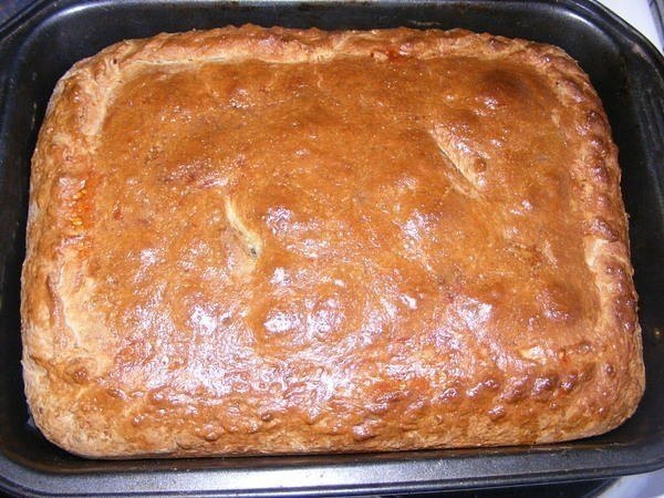 КАПУСТНО-МЯСНОЙ ПИРОГ .ИНГРЕДИЕНТЫ: 200 гр. маргарина или масла, 250 гр. творога, 3 яйца + 1 на ... - 8