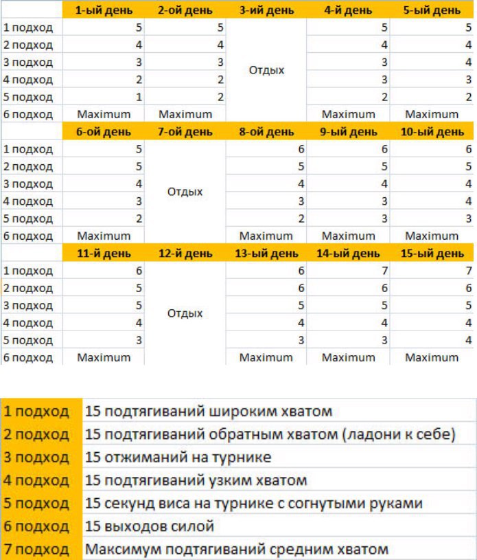 Программа подтягиваний на турнике. Для вас будут две программы — для любителей и профессионалов. 1) ...