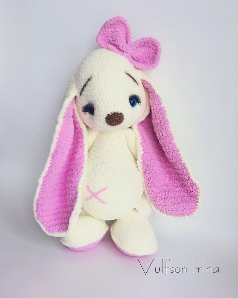 #игрушки@fan_handmade.Плюшевая зайка40 см. Выполнена из нежнейшей пряжи Alize Softy Baby. Отправка ... - 2