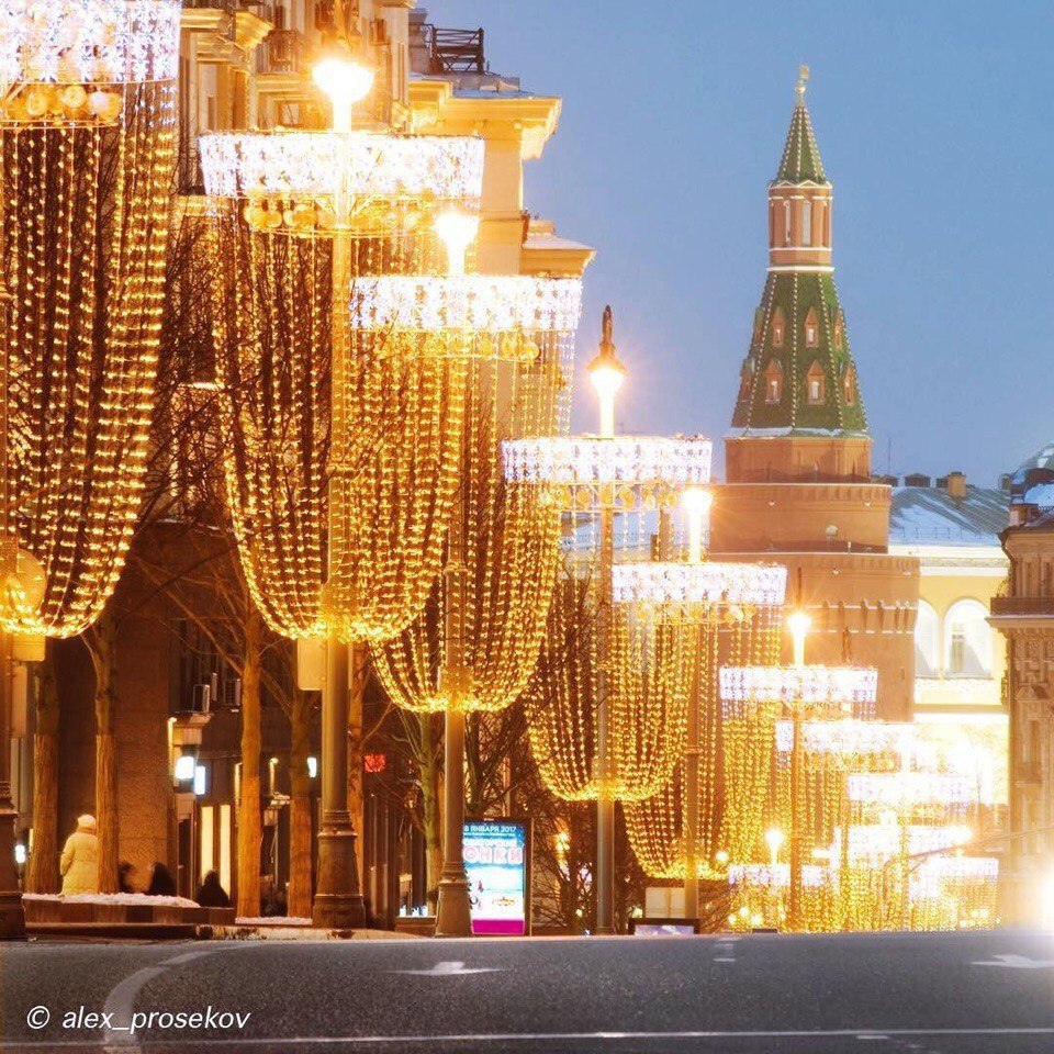 улицы москвы на новый год