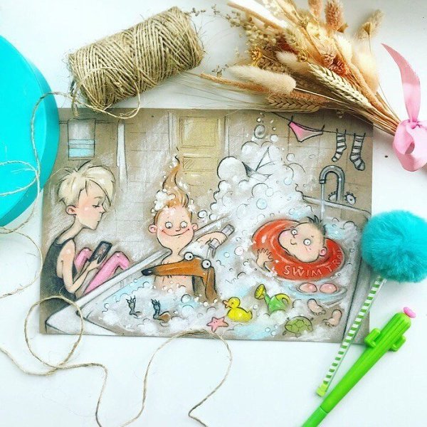 Веселая семейная жизнь в зарисовках Марии Горбуновой.by mary_chemi (Инстаграм) - 5
