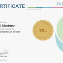 This is to certify that Danil Startsev has successfully completed the SQL Fundamentals course. https://www.sololearn.com/Certificate/1060-3275919/pdf/   SoloLearn