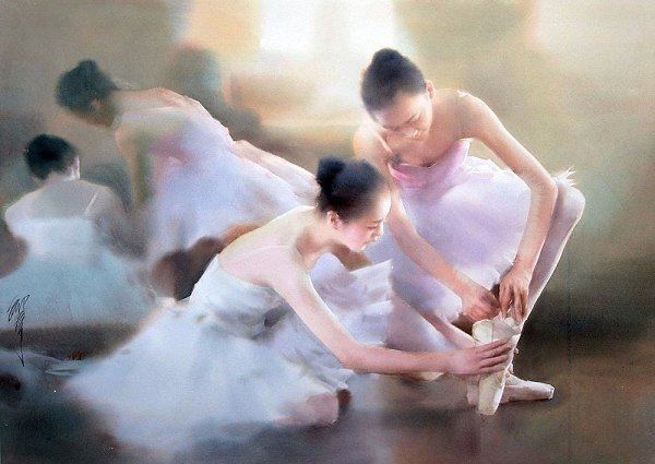 Нежные акварельные балерины художника Лю Йи (Liu Yi).#настроение@ican - 3