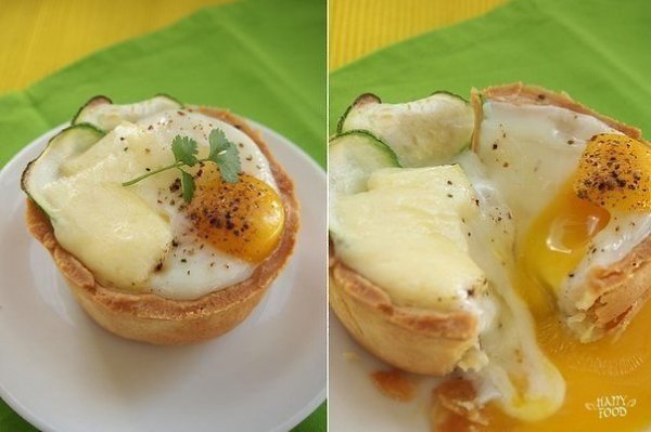 Яйца запеченые с сыром и цукини в песочной корзинке.Люблю я рецепты экспромт - такое удовольствие) ...