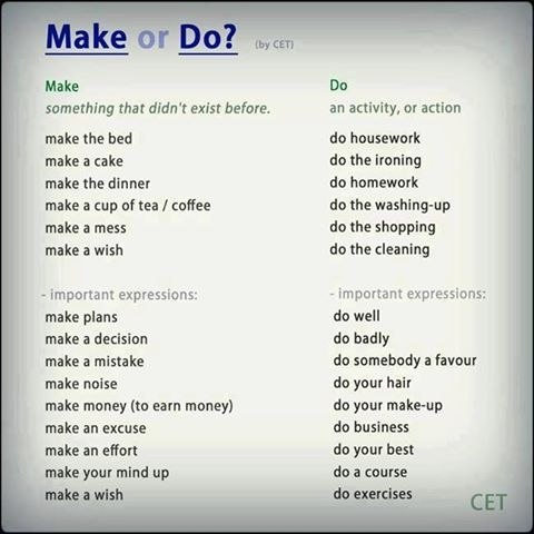   do, make.  DO - 