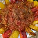 Roasted red and yellow peppers with tomatoes ))
June, 2015    