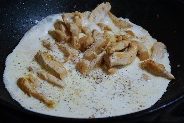Курица с замороженным горошком