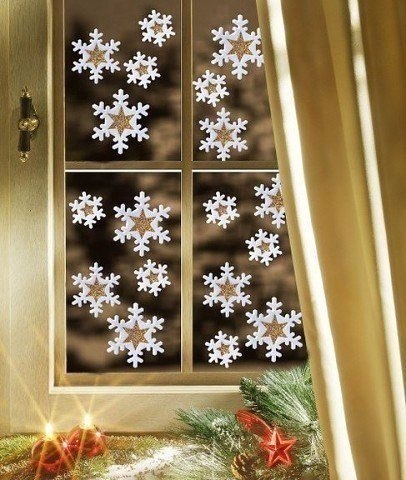 Декор квартиры к Новому году. Украшаем окна. - 5