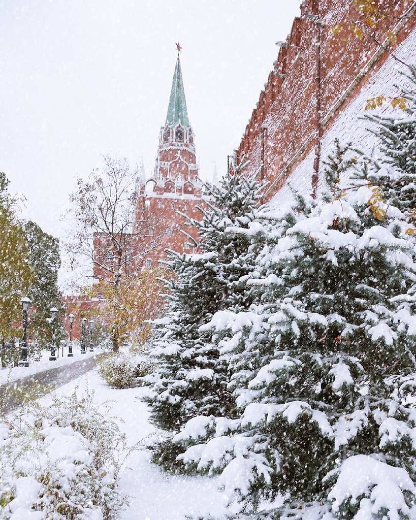 Красная площадь в снегу