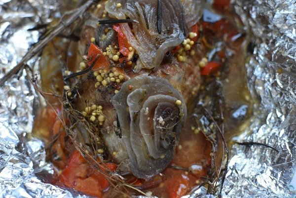 Готовим свинину со сладким перцем и луком в фольге.Сочное мясо без хлопот!Ингредиенты:Свинина ... - 4