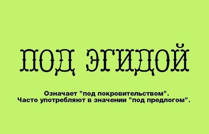 Значение "Под эгидой": смысл, синонимы, цитаты