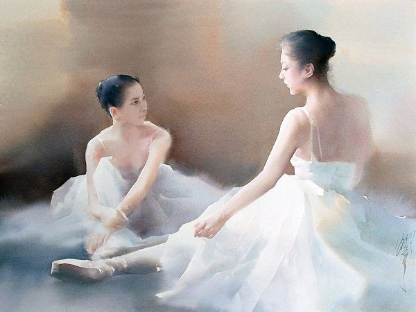 Нежные акварельные балерины художника Лю Йи (Liu Yi).#настроение@ican - 8