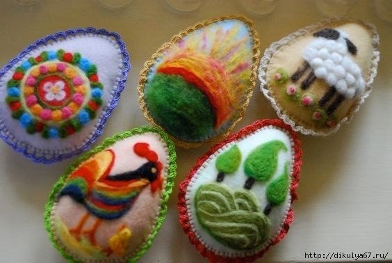 Пасхальные яйца из фетра - 6