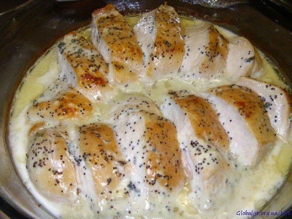 Куриные грудки в сливочно-сырном соусе.2 шт куриных грудок80 г сыра с голубой плесенью (или другой, ...