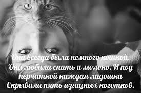 Она всегда была немного кошкой... Она любила спать и молоко, И под перчаткой каждая ладошка Скрывала ...