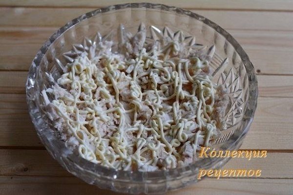 #салат.Филе куриное — 250 гЯйца куриные — 3 шт.Морковь корейская — 130 гСыр — 100 гМайонез — по ... - 2