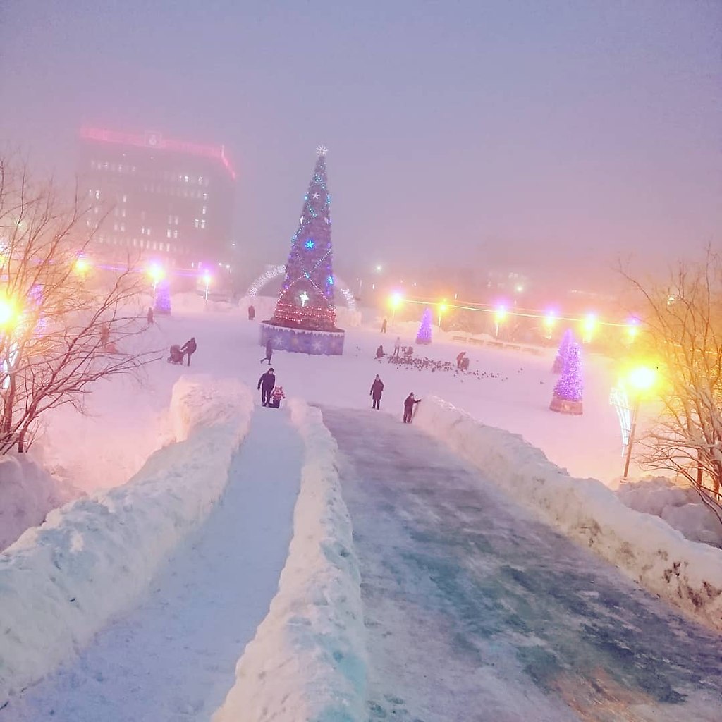 Город Воркута. Центральная площадь. Зимний городок-2019. ... | Знакомство с  Россией. Воркута. | Фотострана | Пост №1845404035