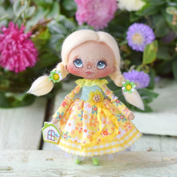 #игрушки@fan_handmade.Солнечное настроение текстильная кукла - 3
