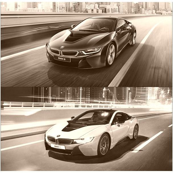 BMW i8 Black vs White