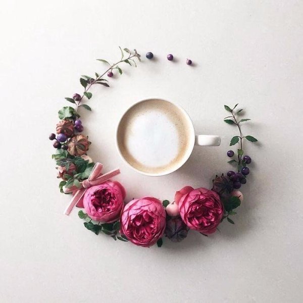 Всем бодрого утра! Искусство утреннего кофе: работы La Fee De Fleur.#настроение@ican - 9